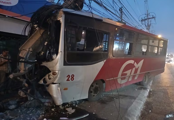 Línea 54 causa terror en Acceso Sur tras violento choque