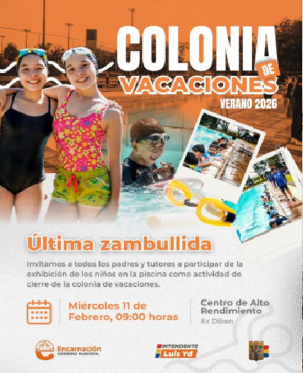 Última zambullida: cierran la Colonia de Vacaciones 2026 con exhibición acuática
