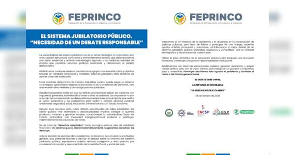 Diario HOY | Reforma de la Caja Fiscal: Feprinco pide propuestas en lugar de medidas de presión