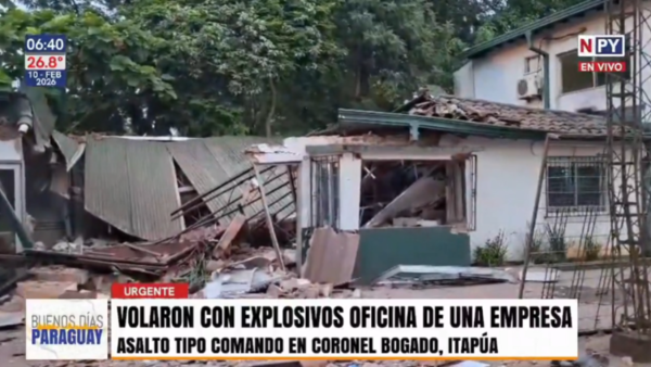 Grupo tipo comando ataca con explosivos una empresa en Coronel Bogado