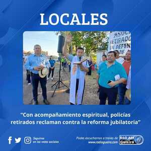 PROTESTA DE POLICÍAS RETIRADOS EN VILLARRICA: DOCENTES Y ENFERMEROS SE SUMAN Y POLICÍA REALIZA CORDÓN DE SEGURIDAD