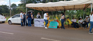 Docentes se manifiestan en Encarnación contra el proyecto de reforma de la Caja Fiscal