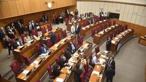 Masiva protesta de docentes obliga a postergar el estudio de la reforma de la Caja Fiscal en el Senado