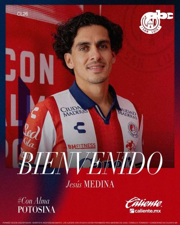 Jesús Medina fue presentado en San Luis del fútbol mexicano - Fútbol Internacional - ABC Color