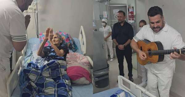 La Nación / Enfermero sorprendió con serenata a paciente internada que cumplió 80 años en IPS