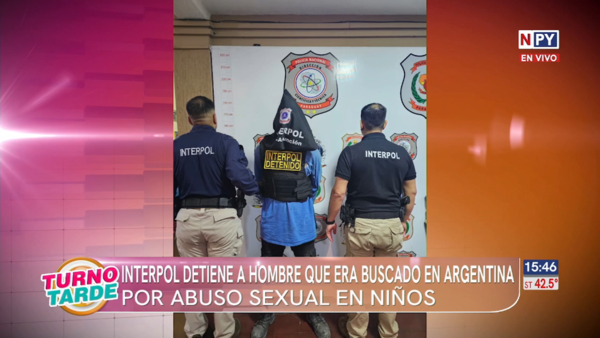 Interpol detiene a hombre buscado en Argentina por abuso sexual agravado contra una menor