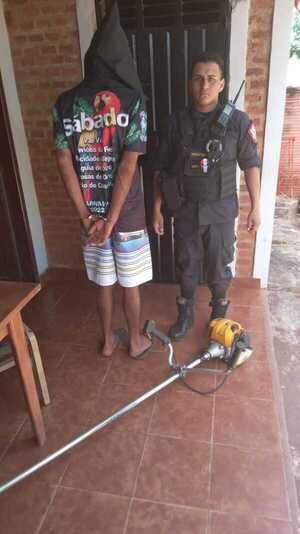 Aprehenden a hombre con antecedentes por hurto y recuperan desmalezadora en Encarnación