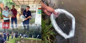 MÁS APOYO A LA PISCICULTURA: ENTREGAN 4.000 ALEVINES A PRODUCTORES DE HOHENAU