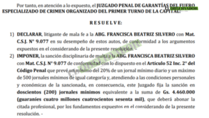 Multan a abogada de extraditables “por uso abusivo y desmedido” de mecanismos procesales