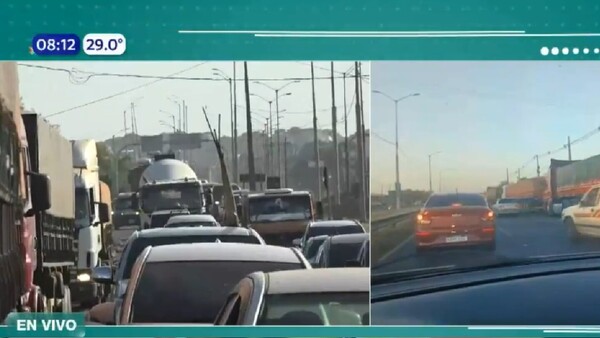 Caos en el tránsito por camiones estacionados en plena ruta