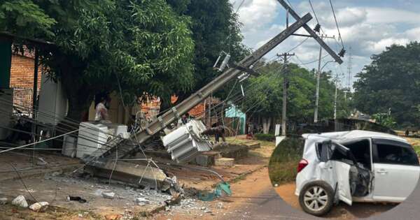 Diario HOY | Adolescente al volante choca contra poste de luz en Villarrica