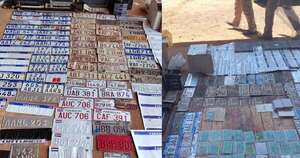 Desmantelan fábrica de documentos y chapas falsas para autos 