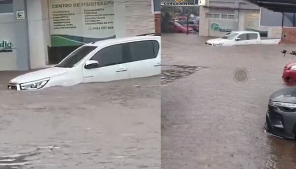 Lluvia torrencial desata raudales y caos vehicular en Asunción y Central