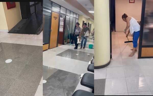 Se inundan oficinas de la Cámara de Diputados ante temporal de este viernes