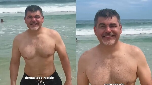 Luis Bareiro peló músculos en la playa y le llovieron piropos