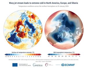 Enero de 2026 fue el 5º más cálido a nivel mundial pero el más frío en Europa desde 2010