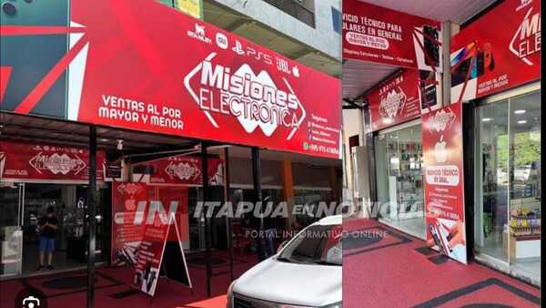 HOMBRES ATRACAN LOCAL DE ELECTRÓNICA EN EL CIRCUITO