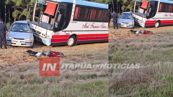 CHOQUE ENTRE ÓMNIBUS Y AUTOMÓVIL DEJÓ UN HERIDO EN GENERAL DELGADO