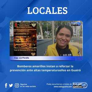 BOMBEROS AMARILLOS REPORTAN 91 SERVICIOS EN LO QUE VA DEL 2026