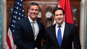 Santiago Peña aborda "desafíos de la región" con Marco Rubio y se reúne con Tony Blair