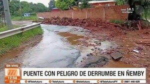 Puente con peligro de derrumbe en Ñemby
