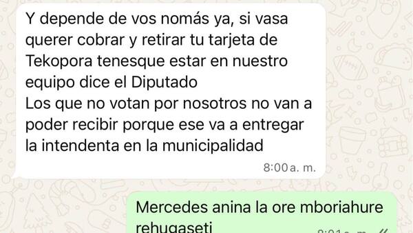 Políticos de Paraguarí usan Hambre Cero y Tekoporã a cambio de votos