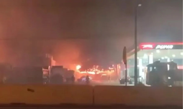 Incendio de pastizal se salió de control y afectó estación de servicio en Ypacaraí - OviedoPress