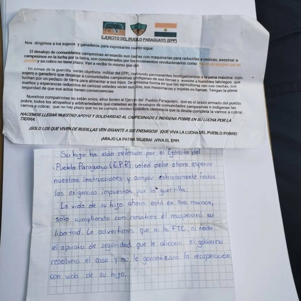 Investigan presunto secuestro atribuido al EPP