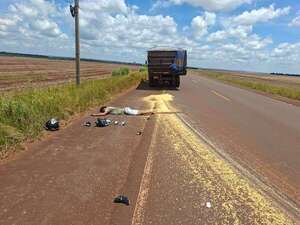 Motociclista brasileño muere atropellado por un camión en Capitán Bado - Policiales - ABC Color