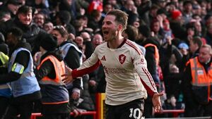 Mac Allister acerca al Liverpool a los puestos europeos