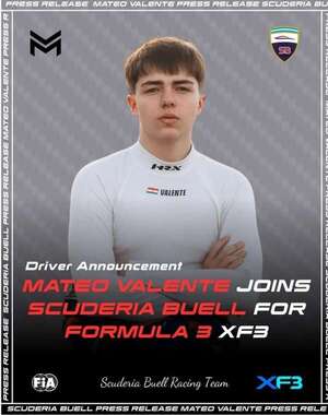 Fórmula 3-Italia: Mateo Valente competirá con Buell - ABC Motor - ABC Color
