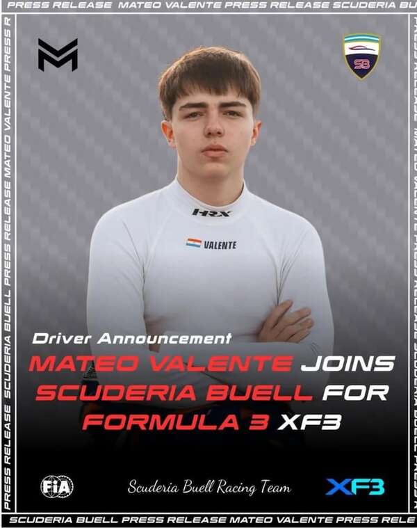Fórmula 3-Italia: Mateo Valente competirá con Buell - ABC Motor - ABC Color