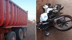 Rueda de camión salió, cruzó al otro carril y atropelló a motociclista en la ruta
