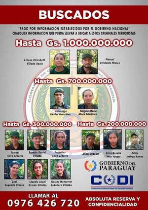 Codi reitera recompensa de hasta G. 1.000 millones por cabecillas de grupo criminal   - Policiales - ABC Color