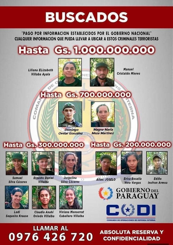 Popular / Intensifican búsqueda: Gobierno recuerda millonaria recompensa para capturar al EPP