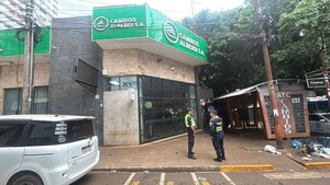 Violento asalto a casa de cambios en el microcentro de Ciudad del Este