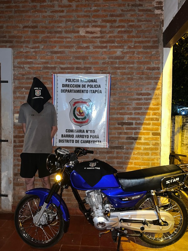 Capturan a un menor y recuperan motocicleta hurtada en Cambyreta