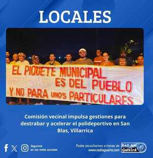 COMISIÓN VECINAL BUSCA  ACELERAR CONSTRUCCIÓN DEL POLIDEPORTIVO EN SAN BLAS