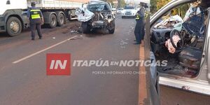 ACCIDENTE ENTRE CAMIÓN Y CAMIONETA DEJA UN HERIDO EN LA RUTA PY06