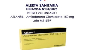 Dinavisa informa retiro de medicamento cardiaco