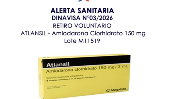 Dinavisa informa retiro de medicamento cardiaco