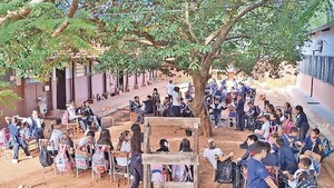 Arroyito: Inician clases bajo árboles por riesgo de derrumbe