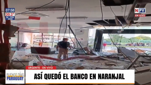 Grupo comando detona bóveda con Gs. 1.000 millones de un banco en Naranjal