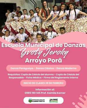 Abren inscripciones en la Escuela Municipal de Danzas Yvoty Jeroky de Arroyo Porã