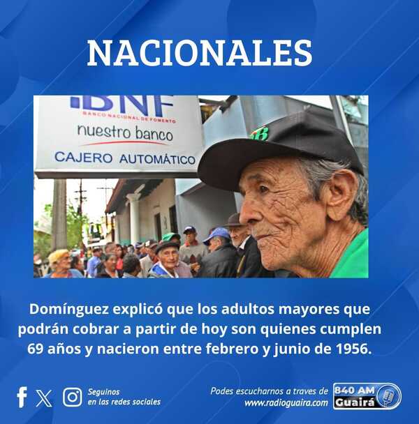 NUEVAS INSCRIPCIONES Y PAGOS PARA ADULTOS MAYORES SE REALIZARÁN DE FORMA PROPORCIONAL