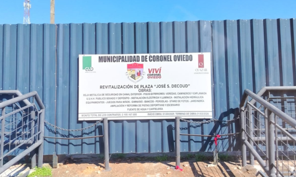 Junta Municipal reitera pedido de informe sobre obras en la Plaza José Segundo Decoud - OviedoPress