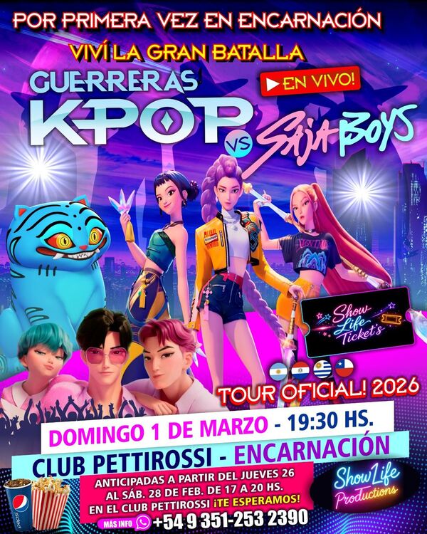 Encarnación vibra al ritmo del K-Pop: llega la gran batalla “Guerreras K-Pop vs Saja Boys”