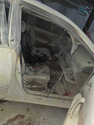 Incendio parcial de vehículo en José Leandro Oviedo