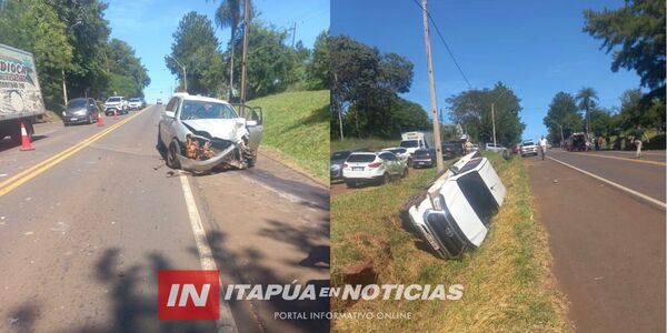 CHOQUE ENTRE CAMIONETA Y AUTOMÓVIL DEJA LESIONADA Y DAÑOS MATERIALES EN TRINIDAD