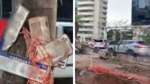 Colocan tendedero de chapas perdidas en Avenida Santa Teresa - SNT